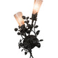 Meyda Lighting Vinca Vine 10" 2-Light Wrought Iron Wall Sconce With Silver Mica Shade Glass