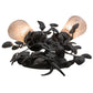 Meyda Lighting Vinca Vine 10" 2-Light Wrought Iron Wall Sconce With Silver Mica Shade Glass