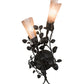 Meyda Lighting Vinca Vine 10" 2-Light Wrought Iron Wall Sconce With Silver Mica Shade Glass
