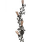 Meyda Lighting Vinca Vine 12" 4-Light Wrought Iron Wall Sconce With Silver Mica Shade Glass
