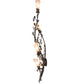 Meyda Lighting Vinca Vine 12" 4-Light Wrought Iron Wall Sconce With Silver Mica Shade Glass