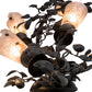 Meyda Lighting Vinca Vine 12" 4-Light Wrought Iron Wall Sconce With Silver Mica Shade Glass