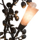 Meyda Lighting Vinca Vine 12" 4-Light Wrought Iron Wall Sconce With Silver Mica Shade Glass