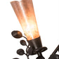 Meyda Lighting Vinca Vine 15" 2-Light Textured Black Wall Sconce With Silver Mica Shade Glass