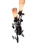 Meyda Lighting Vinca Vine 15" 2-Light Textured Black Wall Sconce With Silver Mica Shade Glass