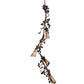 Meyda Lighting Vinca Vine 16" 4-Light Rust Over Wrought Iron Chandelier With Silver Mica Shade Glass