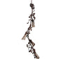 Meyda Lighting Vinca Vine 16" 4-Light Rust Over Wrought Iron Chandelier With Silver Mica Shade Glass