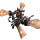 Meyda Lighting Vinca Vine 16" 4-Light Rust Over Wrought Iron Chandelier With Silver Mica Shade Glass