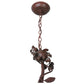 Meyda Lighting Vinca Vine 16" 4-Light Rust Over Wrought Iron Chandelier With Silver Mica Shade Glass