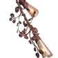 Meyda Lighting Vinca Vine 16" 4-Light Rust Over Wrought Iron Chandelier With Silver Mica Shade Glass
