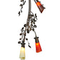 Meyda Lighting Vinca Vine 22" 12-Light Copper Rust Chandelier With Ivory and Coral Shade Glass