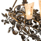 Meyda Lighting Vinca Vine 34" 7-Light Dark Burnished Antique Copper Chandelier With Silver Mica Shade Glass