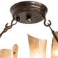 Meyda Lighting Vinca Vine 34" 7-Light Dark Burnished Antique Copper Chandelier With Silver Mica Shade Glass