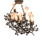 Meyda Lighting Vinca Vine 34" 7-Light Dark Burnished Antique Copper Chandelier With Silver Mica Shade Glass