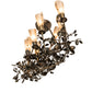 Meyda Lighting Vinca Vine 34" 7-Light Dark Burnished Antique Copper Chandelier With Silver Mica Shade Glass