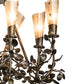Meyda Lighting Vinca Vine 34" 7-Light Dark Burnished Antique Copper Chandelier With Silver Mica Shade Glass