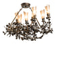 Meyda Lighting Vinca Vine 34" 7-Light Dark Burnished Antique Copper Chandelier With Silver Mica Shade Glass