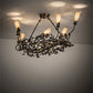Meyda Lighting Vinca Vine 46" 7-Light Dark Burnished Antique Copper Chandelier With Silver Mica Shade Glass