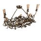 Meyda Lighting Vinca Vine 46" 7-Light Dark Burnished Antique Copper Chandelier With Silver Mica Shade Glass