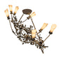 Meyda Lighting Vinca Vine 46" 7-Light Dark Burnished Antique Copper Chandelier With Silver Mica Shade Glass