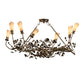Meyda Lighting Vinca Vine 46" 7-Light Dark Burnished Antique Copper Chandelier With Silver Mica Shade Glass