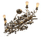 Meyda Lighting Vinca Vine 46" 7-Light Dark Burnished Antique Copper Chandelier With Silver Mica Shade Glass