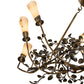 Meyda Lighting Vinca Vine 46" 7-Light Dark Burnished Antique Copper Chandelier With Silver Mica Shade Glass