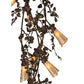 Meyda Lighting Vinca Vine 54" 30-Light Rust Over Wrought Iron Chandelier With Silver Mica Shade Glass