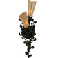 Meyda Lighting Vinca Vine 6" 2-Light Old Wrought Iron Wall Sconce With Silver Mica Shade Glass