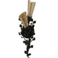 Meyda Lighting Vinca Vine 6" 2-Light Old Wrought Iron Wall Sconce With Silver Mica Shade Glass