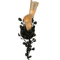 Meyda Lighting Vinca Vine 6" 2-Light Old Wrought Iron Wall Sconce With Silver Mica Shade Glass