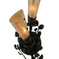 Meyda Lighting Vinca Vine 6" 2-Light Old Wrought Iron Wall Sconce With Silver Mica Shade Glass