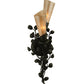 Meyda Lighting Vinca Vine 6" 2-Light Old Wrought Iron Wall Sconce With Silver Mica Shade Glass