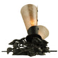 Meyda Lighting Vinca Vine 6" 2-Light Old Wrought Iron Wall Sconce With Silver Mica Shade Glass