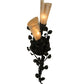 Meyda Lighting Vinca Vine 6" 2-Light Old Wrought Iron Wall Sconce With Silver Mica Shade Glass