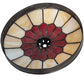Meyda Lighting Vincent 10" Craftsman Brown Frame Honeycomb With Red & Beige Shade