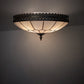 Meyda Lighting Vincent 15" 3-Light Antique Brass Honeycomb Flush Mount Light With Light Beige Art Shade Glass