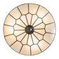 Meyda Lighting Vincent 15" 3-Light Antique Brass Honeycomb Flush Mount Light With Light Beige Art Shade Glass
