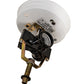 Meyda Lighting Vincent 15" 3-Light Black Honeycomb Flush Mount Light With Beige Art Shade Glass