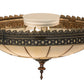Meyda Lighting Vincent 15" 3-Light Craftsman Brown Highlighted Flush Mount Light With Beige Art Shade Glass