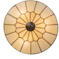 Meyda Lighting Vincent 15" 3-Light Craftsman Brown Highlighted Flush Mount Light With Beige Art Shade Glass