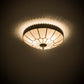 Meyda Lighting Vincent 15" 3-Light Craftsman Brown Highlighted Flush Mount Mount With White Art Shade Glass