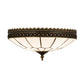Meyda Lighting Vincent 15" 3-Light Craftsman Brown Highlighted Flush Mount Mount With White Art Shade Glass