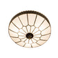 Meyda Lighting Vincent 15" 3-Light Craftsman Brown Highlighted Flush Mount Mount With White Art Shade Glass