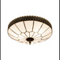 Meyda Lighting Vincent 15" 3-Light Craftsman Brown Highlighted Flush Mount Mount With White Art Shade Glass