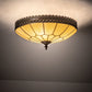 Meyda Lighting Vincent 15" 3-Light Craftsman Brown Highlighted Honeycomb Flush Mount Light With Beige Art Shade Glass