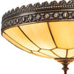 Meyda Lighting Vincent 15" 3-Light Craftsman Brown Highlighted Honeycomb Flush Mount Light With Beige Art Shade Glass