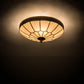 Meyda Lighting Vincent 15" 3-Light Craftsman Brown Honeycomb Flush Mount Light With Beige Art Shade Glass