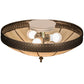 Meyda Lighting Vincent 15" 3-Light Craftsman Brown Honeycomb Flush Mount Light With Beige Art Shade Glass