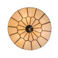 Meyda Lighting Vincent 15" 3-Light Craftsman Brown Honeycomb Flush Mount Light With Beige Art Shade Glass